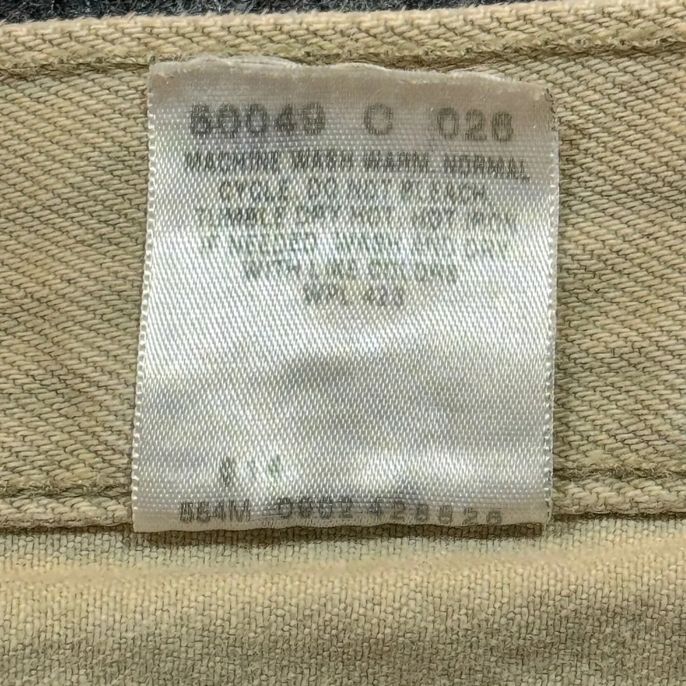 Vintage USA Made Levi's 550 Relaxed Fit Denim Shorts W38 Blank Tab Stone Khaki